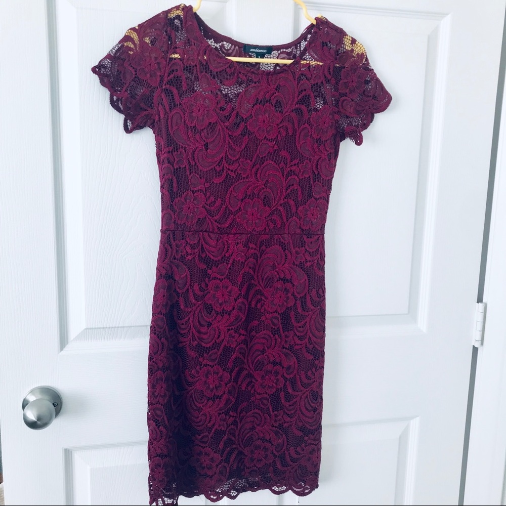 Maroon Lace Dress